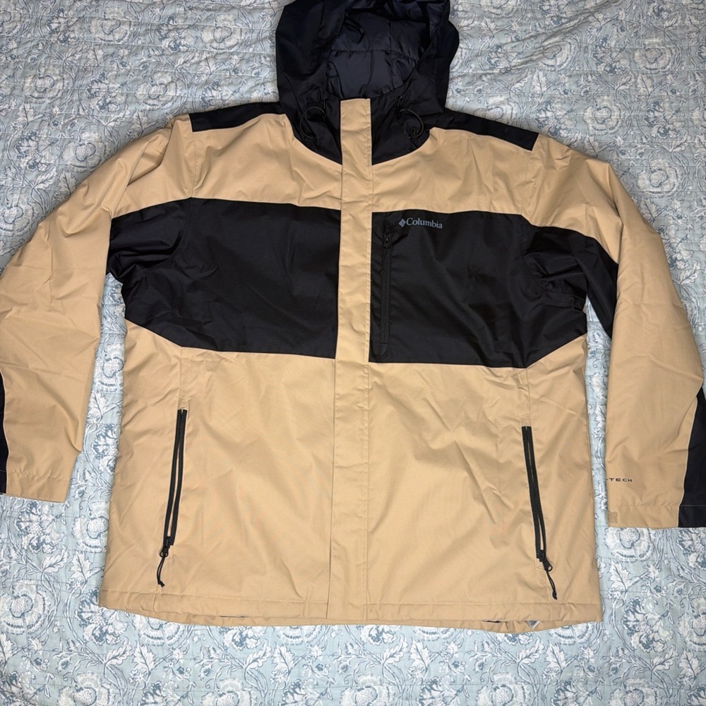 Columbia Mens Size XXL Hikebound Insulated Jacket Black Delta Brown Omni Heat